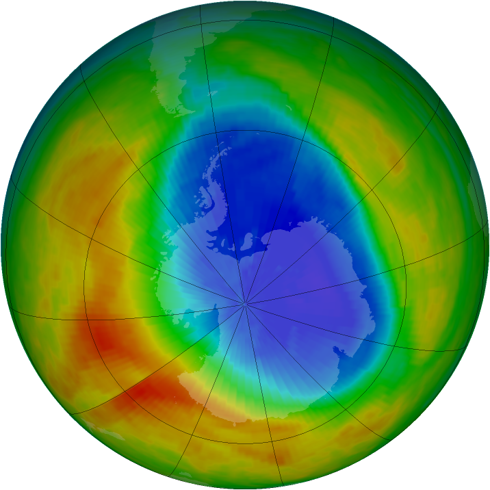 Antarctic ozone map for 22 October 1984